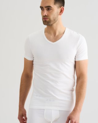 T-shirt "v-neck" 2-pak | Økologisk bomuld | Hvid -JBS