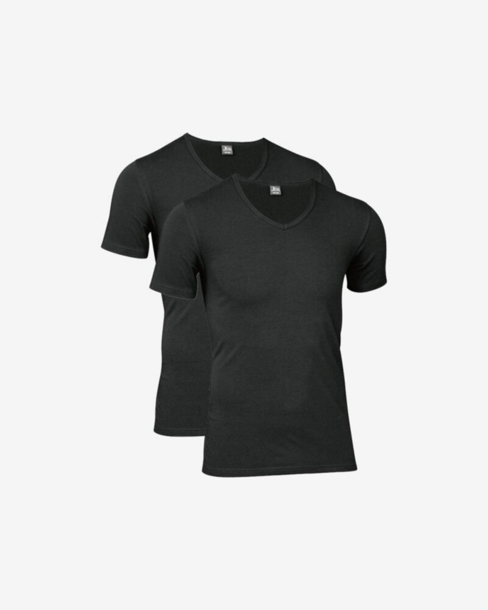 JBS T-shirt "v-neck" 2-pak | Økologisk bomuld | Sort - S