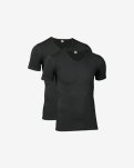 T-shirt "v-neck" 2-pak, Økologisk bomuld, Sort