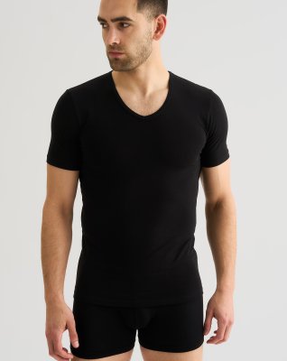 T-shirt "v-neck" 2-pak | Økologisk bomuld | Sort -JBS