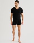 T-shirt "v-neck" 2-pak, Økologisk bomuld, Sort