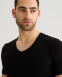 T-shirt "v-neck" 2-pak, Økologisk bomuld, Sort