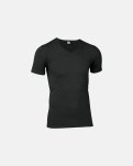 T-shirt "v-neck" 2-pak, Økologisk bomuld, Sort