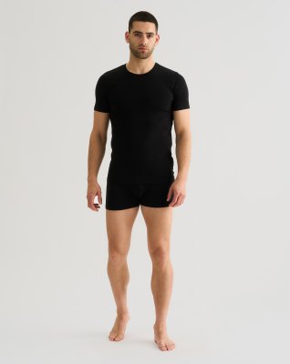 T-shirt "o-neck" 2-pak, Økologisk bomuld, Sort