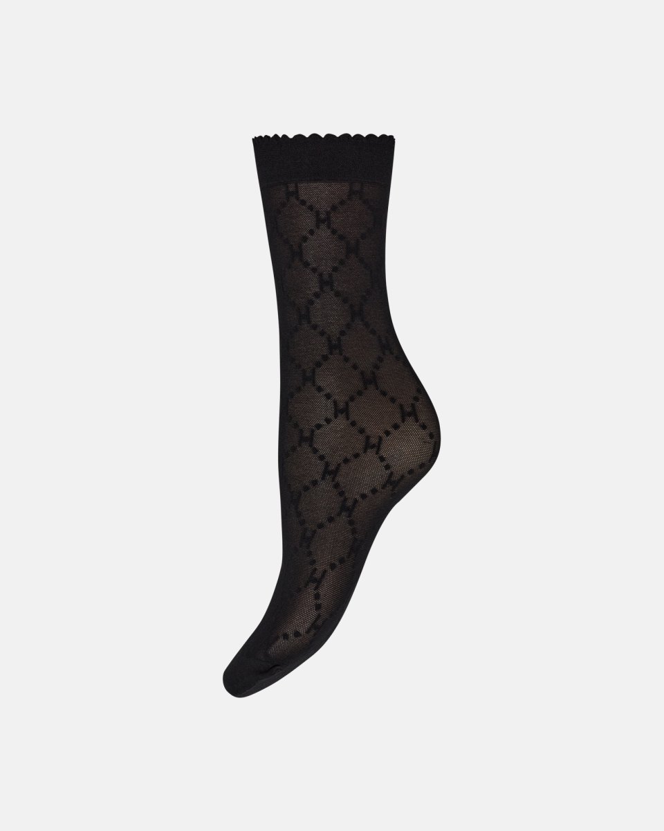 Hype the Detail Ankelstrømper "Logo" | 25 denier | Sort-sort - One size
