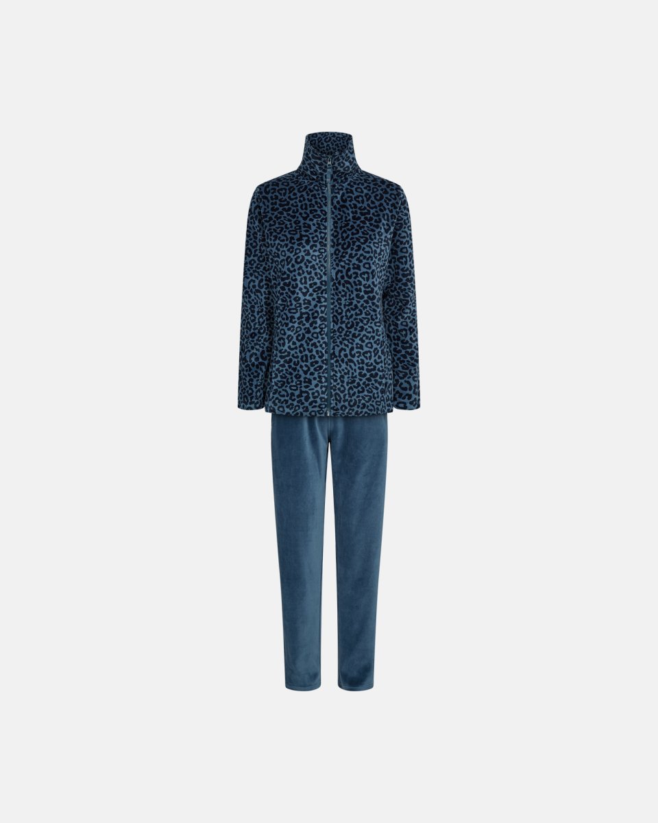 Decoy Pyjamas sæt i velour | Bomuld | Turkis - S