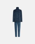 Pyjamas sæt i velour | Bomuld | Turkis -Decoy