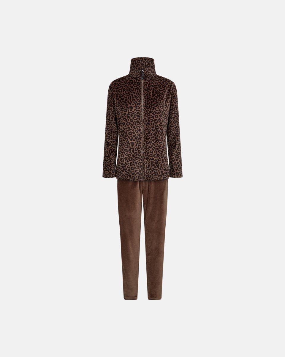 Decoy Pyjamas sæt i velour | Bomuld | Brun - S