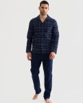 Pyjamassæt 'flannel', 100% bomuld, Sort