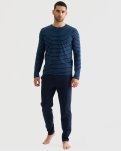 Pyjamassæt, 100% bomuld, Navy