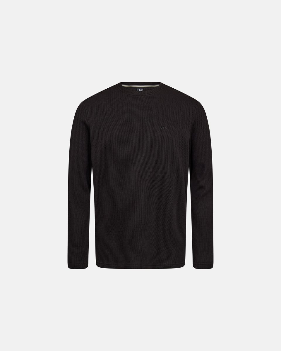 JBS Langærmet T-shirt 'waffel' | Bomuld | Sort - S