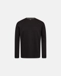 Langærmet T-shirt 'waffel', Bomuld, Sort