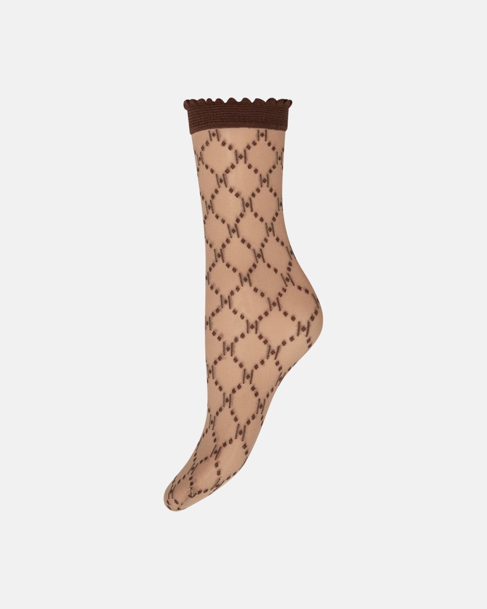 Hype the Detail Ankelstrømper "Logo" | 25 denier | Brun - One size