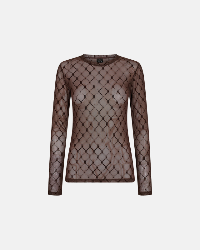 Bluse "mesh" | Polyamid | Brun