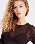 Bluse "mesh" | Polyamid | Brun -Hype the Detail