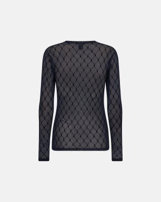 Bluse "Mesh" | Polyamid | Navy -Hype the Detail