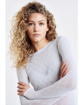 Bluse "Mesh", Polyamid, Hvid