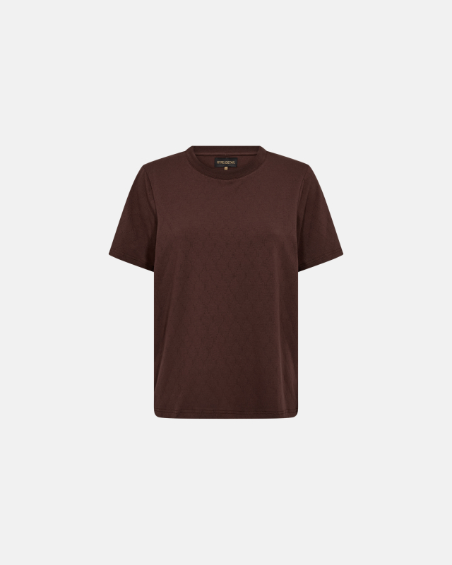 Oversize t-shirt "Logo" | Bomuld | Brun m. burn-out effekt