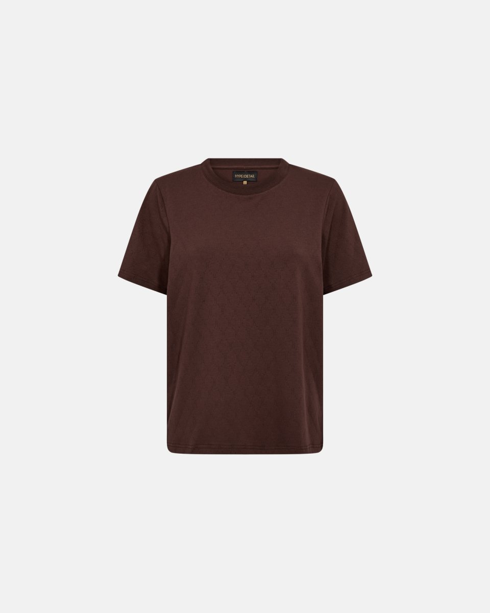 Hype the Detail Oversize t-shirt "Logo" | Bomuld | Brun m. burn-out effekt - S