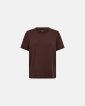 Oversize t-shirt "Logo" | Bomuld | Brun m. burn-out effekt - Hype the Detail