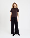 Oversize t-shirt "Logo", Bomuld, Brun m. burn-out effekt