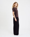 Oversize t-shirt "Logo", Bomuld, Brun m. burn-out effekt