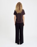 Oversize t-shirt "Logo", Bomuld, Brun m. burn-out effekt