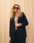 Relaxed blazer, Polyester, Sort