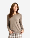 Langærmet t-shirt | Bambusviskose | Brun -JBS of Denmark Women