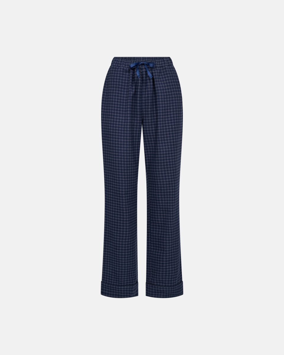 JBS of Denmark Women Pyjamasbukser | 100% økologisk bomuld | Navy ternet - S