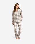 Pyjamasskjorte | 100% økologisk bomuld | Sand ternet -JBS of Denmark Women