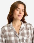 Pyjamasskjorte | 100% økologisk bomuld | Sand ternet -JBS of Denmark Women