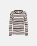 Rib langærmet t-shirt | Bambusviskose | Brun stribet -JBS of Denmark Women