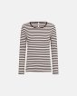 Rib langærmet t-shirt | Bambusviskose | Brun stribet - JBS of Denmark Women