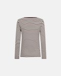 Rib langærmet t-shirt | Bambusviskose | Brun stribet -JBS of Denmark Women