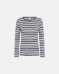 Rib langærmet t-shirt | Bambusviskose | Navy stribet - JBS of Denmark Women