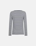 Rib langærmet t-shirt | Bambusviskose | Navy stribet -JBS of Denmark Women