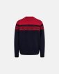 Pullover 'strik' | 100% uld | Navy/Rød - Dovre