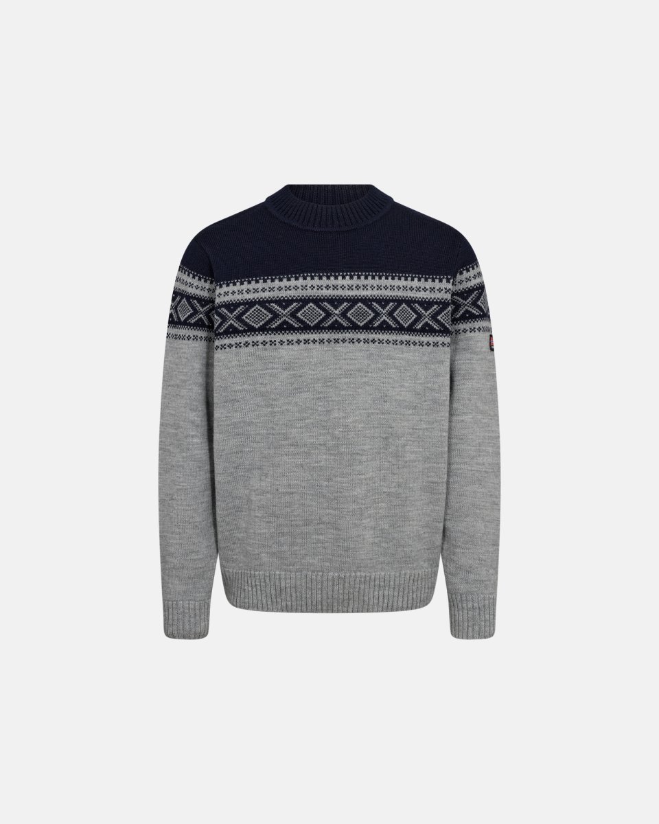 Dovre Pullover 'strik' | 100% uld | Grå - S