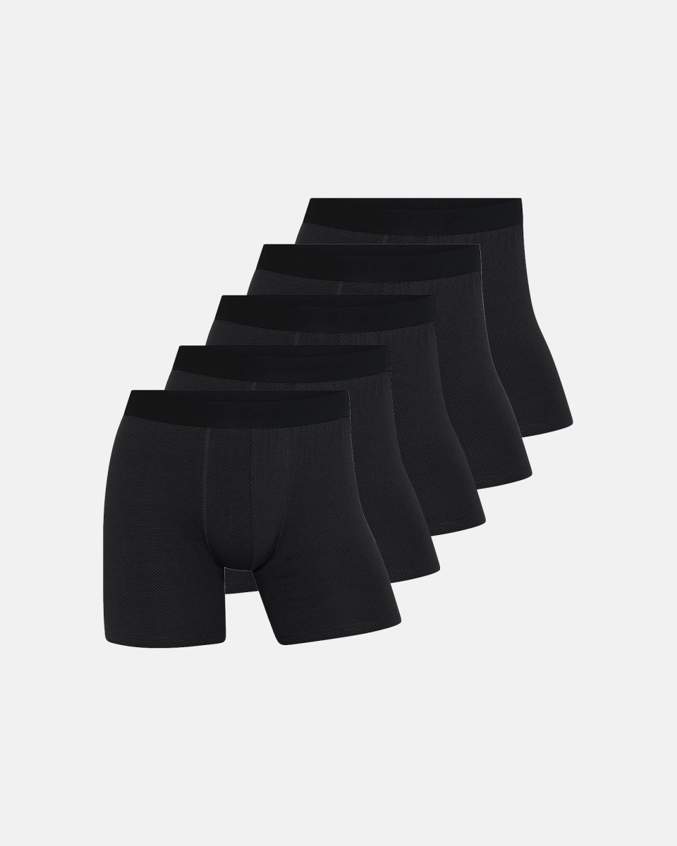 Olympia Tights m. ekstra længde "airmesh" 5-pak | Bambusviskose | Sort - M