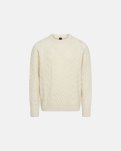 Pullover 'strik' | Uld | Ivory -Dovre