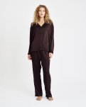 Pyjamas "Satin", Polyester, Brun