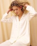 Pyjamas "Satin", Polyester, Ivory